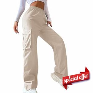 Women's Belt High Waisted Wide Leg Trousers Straight Leg Relaxed Style Trousers Casual Trousers
