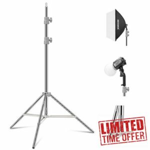 NEEWER Upgraded 75"/190cm Light Stand Stainless Steel Spring Loaded