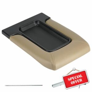 HKPARTS Center Console Lid Armrest Kit for 2001-2006 Chevy Silverado Avalanche Tahoe GMC Sierra Yukon Cadillac Escalade(Beige)