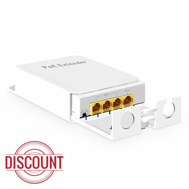 MokerLink Outdoor 4 Port Gigabit PoE Switch/Extender