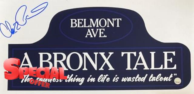 Chazz Palminteri Signed 6x12 A Bronx Tale Street Sign Photo Steiner Hologram