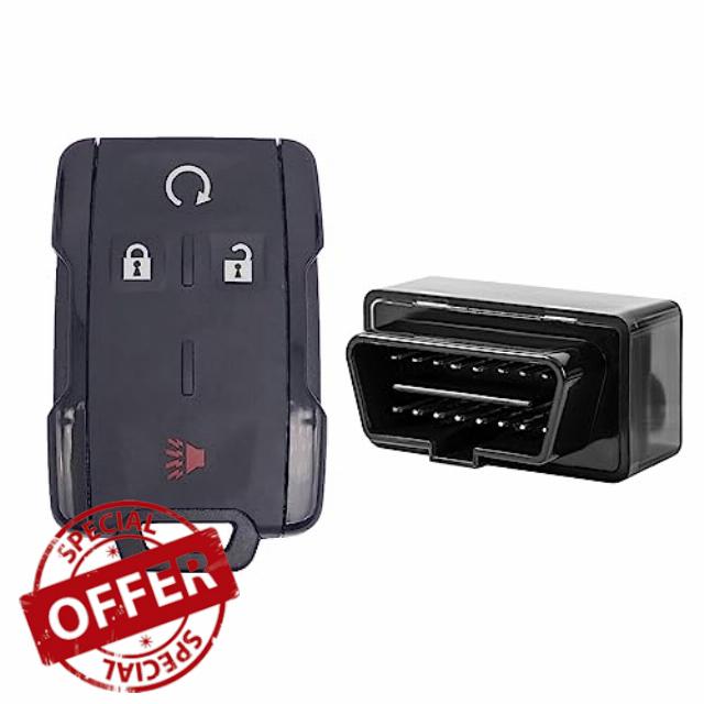 OBD2 Car Key Programmer Tool with Keyless Entry Remote Compatible with Select GMC and Chevrolet Vehicles