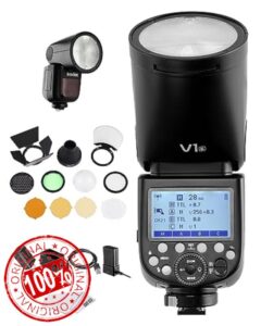 Godox V1 V1-S Round Head Camera Flash with Godox AK-R1 Accessories Kit