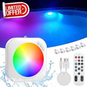 Ciavca Rechargeable Submersible Pool Lights with Remote