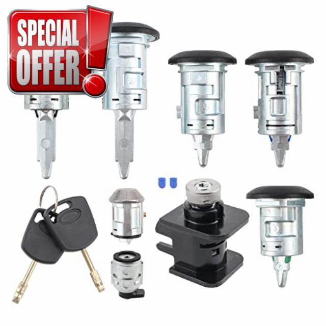 AUTOKAY 2 Keys Complete Lock Set Fits for Ford Transit Connect Bonnet Fuel Door Lock