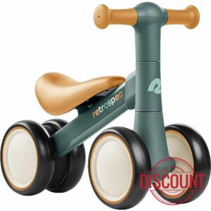 Retrospec Cricket Baby Walker Balance Bike with 4 Wheels for Ages 12-24 Months - Toddler Bicycle Toy for 1 Year Old&rsquo;s - Ride On Toys for Boys & Girls