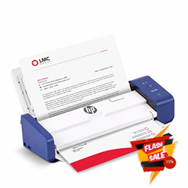 HP Compact Desktop Duplex USB Mobile Document & Photo Scanner with Auto-Feed Tray for Portable 2-Sided Digital Scanning