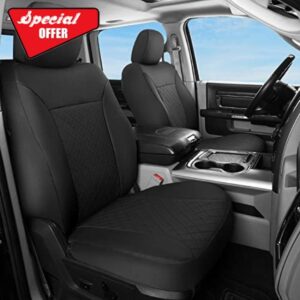 GIANT PANDA Front Car Seat Covers Customized Fit Dodge Ram 1500 2500 3500 Trucks Seat Protectors (Black)