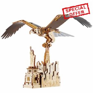 Wood Trick Liberty Eagle 3D Wooden Puzzles for Adults and Kids to Build - Mechanical Wings Movement - Engineering DIY Project Bird 3D Puzzles for Adults Model Kits