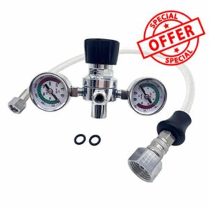 AmazWhip N2O pressure regulator valve for cream charger and dispenser -Whipped Cream N2O Pressure Regulator Valve with Tube & Upgraded Adapter