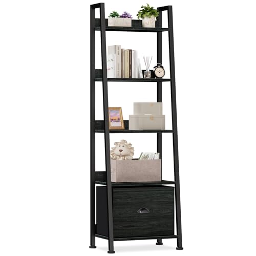 Ladder Bookshelf with Drawer