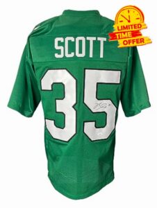 Boston Scott Signed Custom Kelly Green Pro-Style Football Jersey JSA