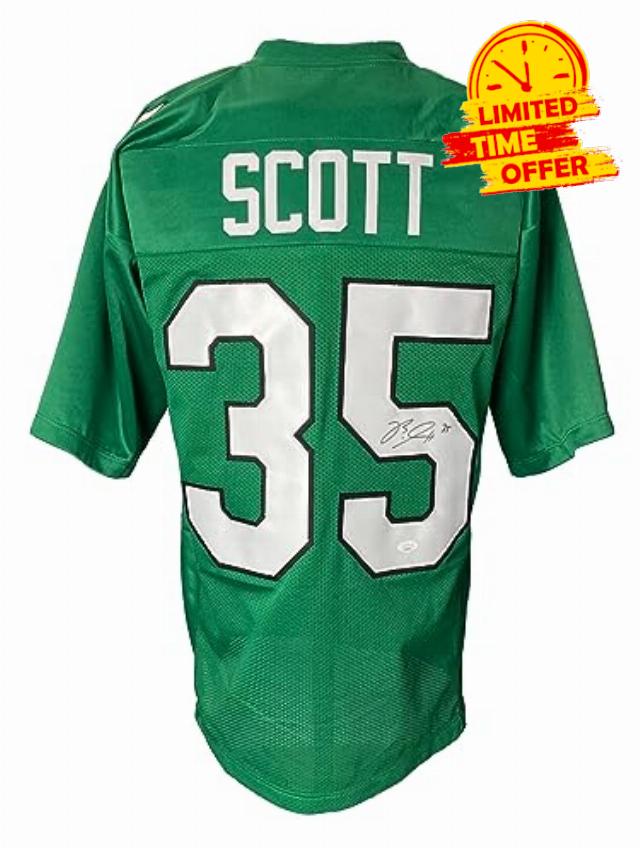Boston Scott Signed Custom Kelly Green Pro-Style Football Jersey JSA