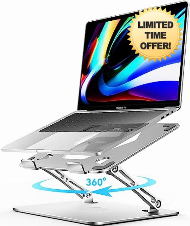 ivoler Adjustable Laptop Stand with 360° Rotating Base