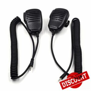 (2-Pack) Cobra Handheld Speaker Mic Microphone 1 Pin 2.5mm for Motorola Cobra Microtalk CXT135 CXT145 CXT175 CXT195 CX112 CX190 PR245 PR260 PR350 MT650 MT750 MT800 Two Way Radio with 3.5mm Audio Jack