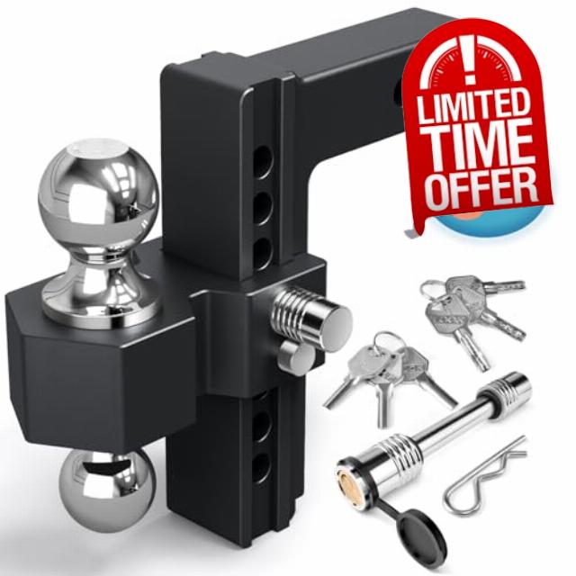 NenNicht Adjustable Trailer Hitch Fits 2 Inch Receiver