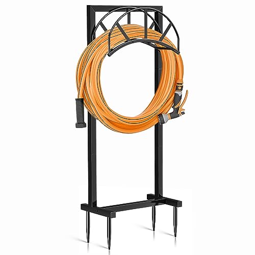 Detachable Water Hose Holder Freestanding Heavy Duty Metal Hose Hanger Holds