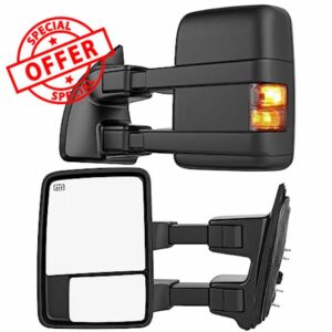 Smoked Power Heated Tow Mirrors Compatible with Ford Super Duty(2008-2016)