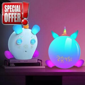 DIY Aurora Sunrise Simulation Alarm Clock Bluetooth Speaker Wake Up Light for Kid