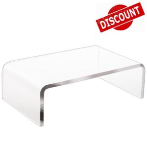Clear Acrylic Monitor Stand Riser Computer Monitor Stand - 12 inch - Lucite Shelf - Perfect for Increased Productivity