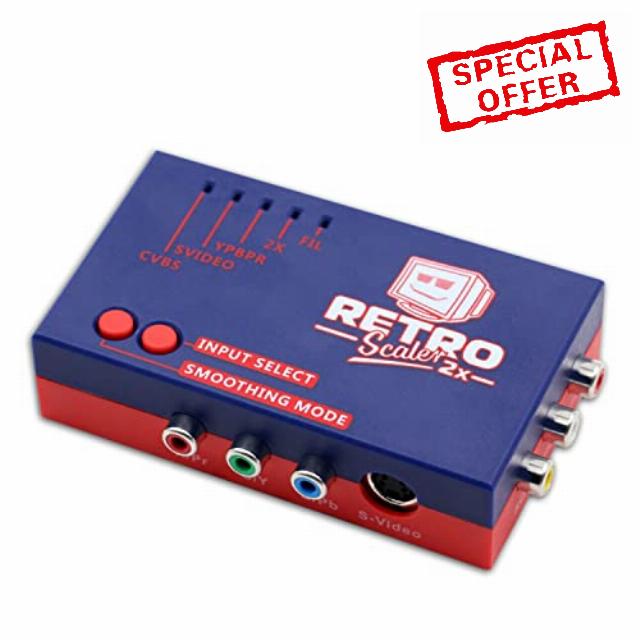 BITFUNX RetroScaler A/V to HDMI Converter for Retro Game Console - Supports 2X Line Doubler and Filter/Pass-Through Modes