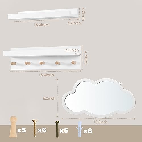 Hanging Nursery Book Shelves Wall Mounted Bookshelves