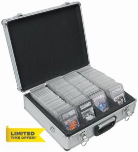 Case Club 100 Graded Card Slab Collector Aluminum Style Case - Storage Fits PSA/BGS/FGS/SGC - Sports/Trading Box for MTG/Baseball - Travel Holder for Slabs/Sleeves/Loose Cards