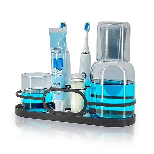27 OZ Mouthwash Bottle with Stainless Steel Toothbrush Holder