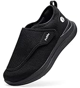 FitVille Extra Wide Fit Diabetic Shoes for Men Easy Close Orthopedic Slippers Adjustable Slip On ...