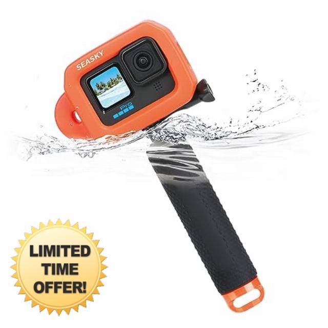 SEASKY Floaty Case & Hand Grip Set Accessories for Gopro Hero 12/11/10/9 Black Action Sports Camera Snorkeling Surfing
