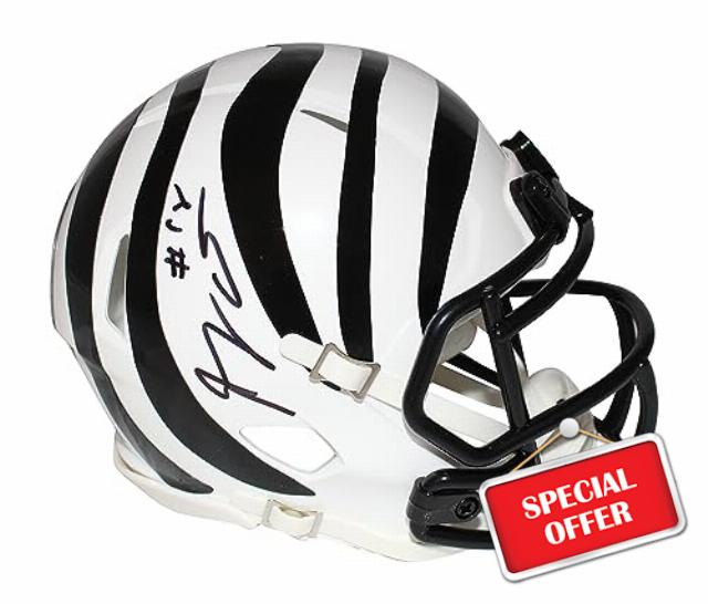 AJ Green Autographed Cincinnati Bengals Alt 22 Mini Helmet Beckett