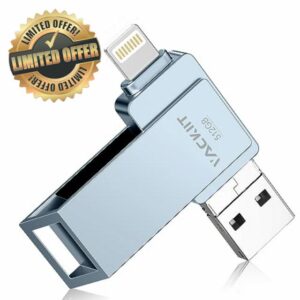 MFi Certified 512GB Flash Drives 3.0 High Speed 3ni1 USB Stick External Storage for iPhone/PC/iPad/Android/More Devices for Photos and Videos Transfer Storage Backup(Grey)
