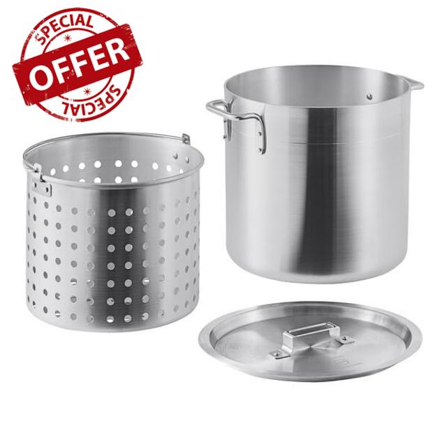 20-Qt Stainless Steel Crab Seafood Boil Pot with Basket