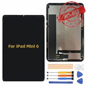 A-MIND for iPad Mini 6 2021 Screen Replacement A2568 LCD Display Touch Digitizer Full Assembly with Repair Tool Kits(Black)