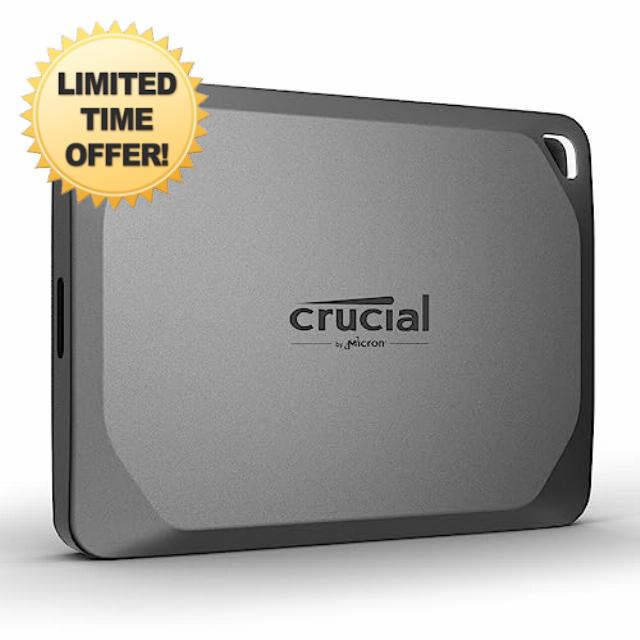 Crucial X9 Pro 2TB Portable SSD - Read/Write speeds up to 1050MB/s - PC and Mac