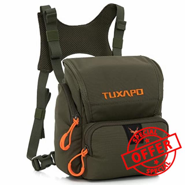 Tuxapo Binocular Harness Chest Pack Hunting Hiking Shooting Bino Straps Secure Binoculars