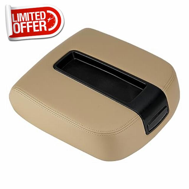 Beitetoo Center Console Lid Armrest Cover Kit Black Compatible with 2007-2013 GMC Sierra Chevrolet Silverado 1500 2500 3500 2007-2014 Suburban Yukon Tahoe Replace # 15217111 924-875