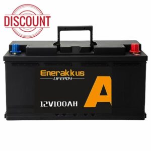 Enerakkus 12V 100Ah LiFePO4 Lithium Battery