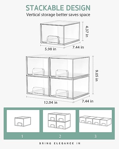4.4'' Tall Acrylic Drawer Organizer