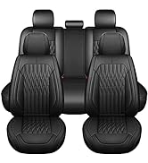 Huidasource Leather Back Row Seat Covers, Waterproof Rear Split Bench Car Seat Covers, Vehicle Se...