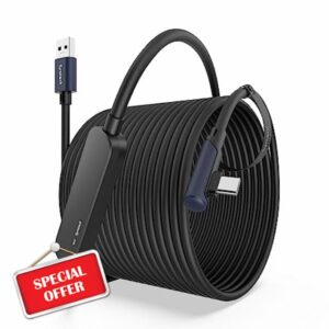 Syntech Link Cable 33 FT with Signal Booster Compatible with Quest2/Pro/Pico4 Accessories and PC/Steam VR