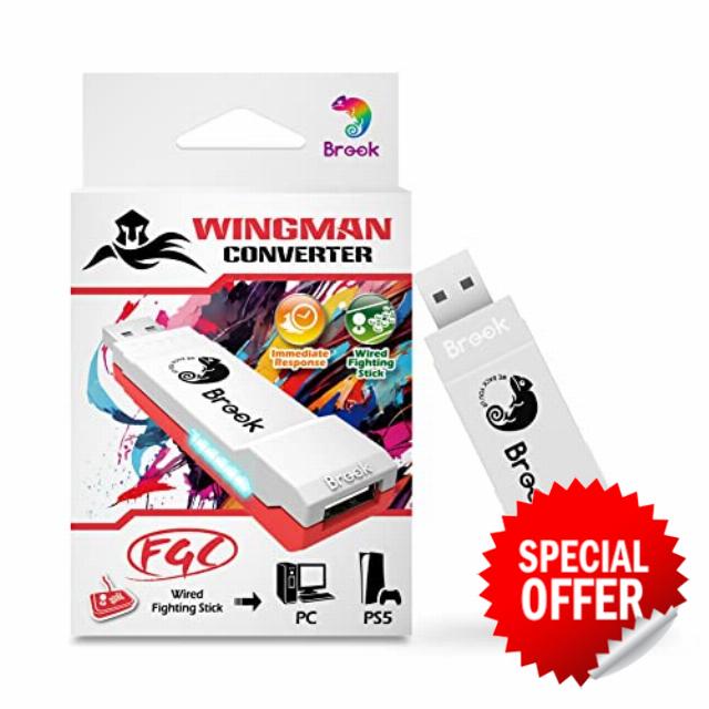 Brook Wingman FGC for Fighting Stick to PS5 / PS4 / PC (X-Input) White & Red FM00011166