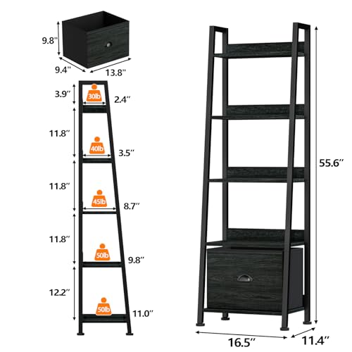 Wood Metal Freestanding Storage Shelve for Living Room