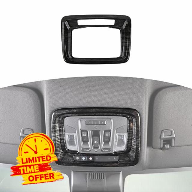 RT-TCZ for Silverado Overhead Console Reading Light Panel Trim for Chevy Silverado GMC Sierra 2019 Up Black Wood Grain Interior Accessories