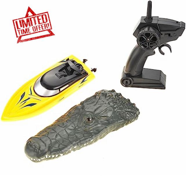 PowerTRC Remote Control Crocodile Speed Boat 2.4Ghz Speed Boat for Pools and Lakes | Comes with Rechargeable Battery