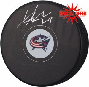 Adam Fantilli Columbus Blue Jackets Autographed Hockey Puck - Autographed NHL Pucks