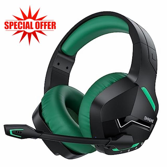 BINNUNE Wireless Gaming Headset with Microphone for PC PS5 PS4