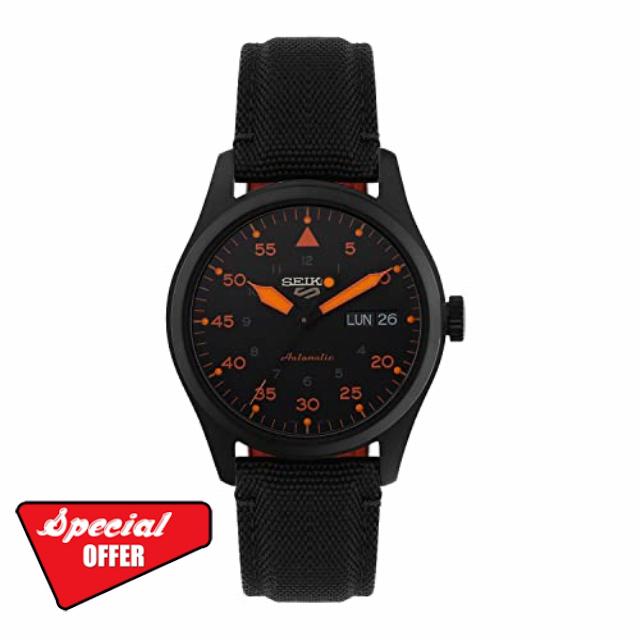 Seiko 5 Sports Flieger Automatic Black and Orange SRPH33K1