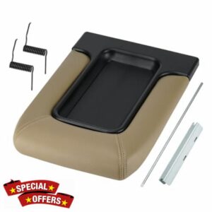 Beige Center Console Lid Armrest Fit for GMC Yukon (XL) Sierra Chevrolet Silverado Tahoe Suburban 2001-2006 (Classic 2007)