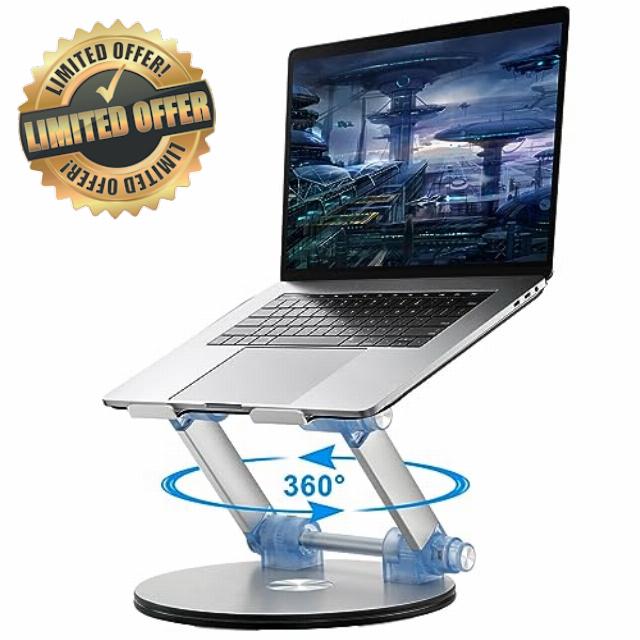 Adjustable Laptop Stand with 360 Rotating Base